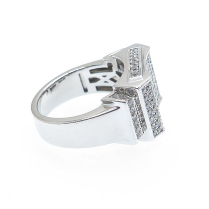 925 Sterling Silver Round-Cut Shaped C Z Sparkle Shied Ring Size 10.25