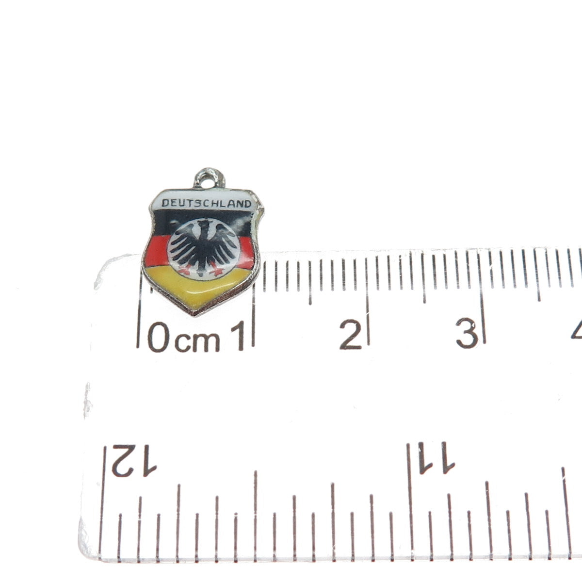 ANTIKO 800 Silver Vintage Enamel Germany Coat of Arms Minimalist Charm Pendant