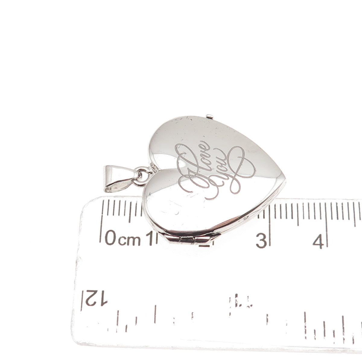 925 Sterling Silver Italy I Love You Heart Locket Charm Pendant