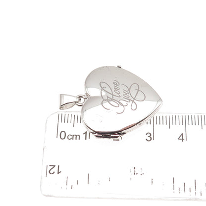 925 Sterling Silver Italy I Love You Heart Locket Charm Pendant