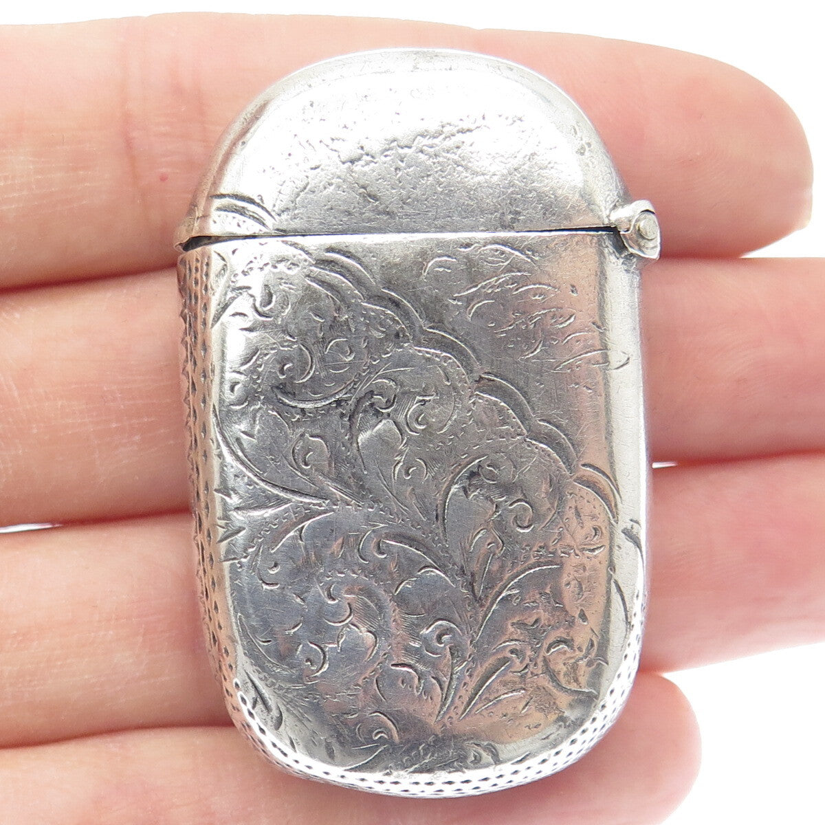 HILLIARD & THOMASON 925 Sterling Silver Antique 1894 Birmingham Vesta Match Case