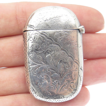 HILLIARD & THOMASON 925 Sterling Silver Antique 1894 Birmingham Vesta Match Case