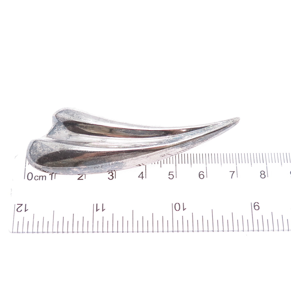 BAYANIHAN 925 Sterling Silver Vintage Modernist Claw Oxidized Pin Brooch
