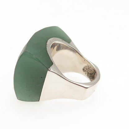 CHATEAU D'ARGENT Sterling Silver Vintage Real Aventurine Statement Ring Size 9