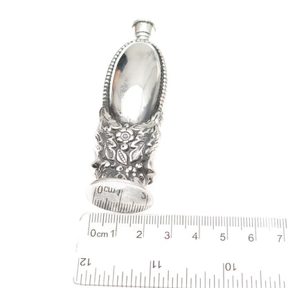 Ari D Norman 925 Sterling Silver Vintage 1997 London Floral Perfume Bottle