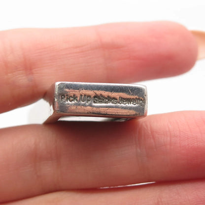 925 Sterling Silver Vintage Pick Up Sticks Jewelry "Paris" Eiffel Tower Pendant