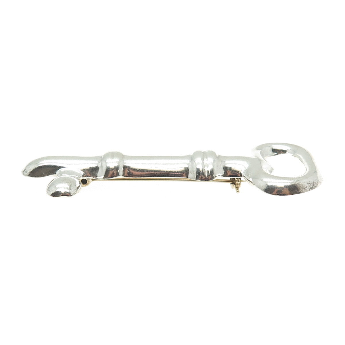 925 Sterling Silver Vintage Mexico Key Pin Brooch