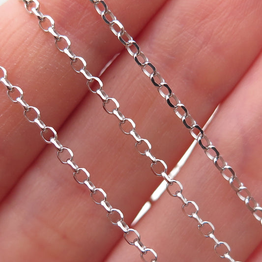 925 Sterling Silver Italy Cable Chain Necklace 16"