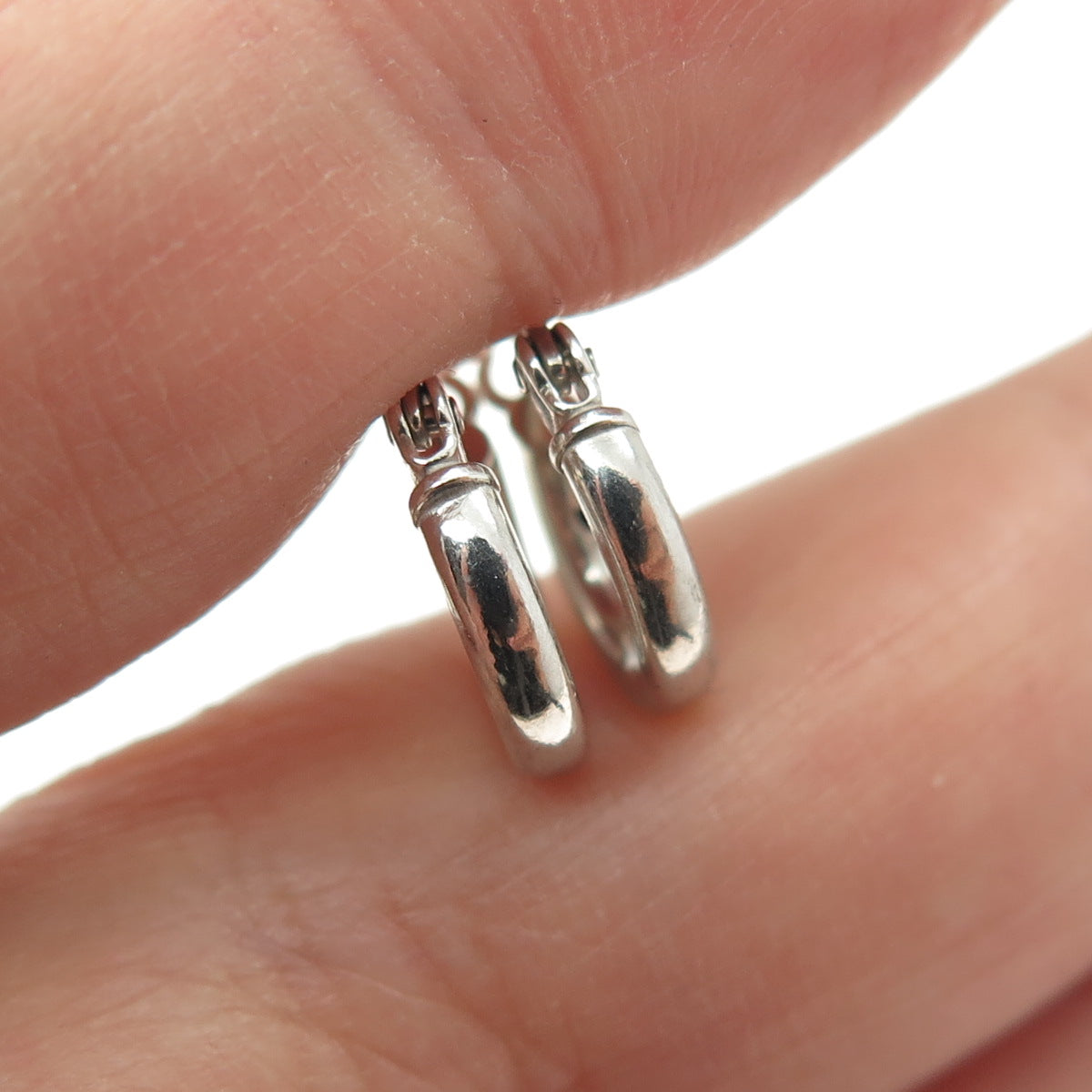 925 Sterling Silver Mini Tube Hoop Earrings