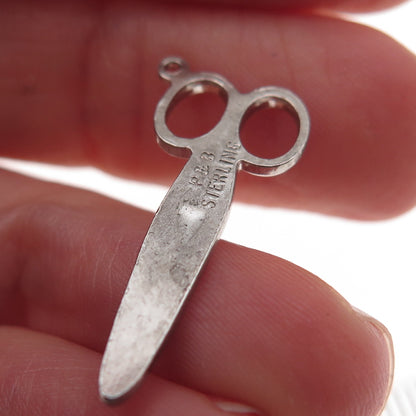 Paye & Baker Sterling Silver Antique Art Deco Scissors Oxidized Charm Pendant