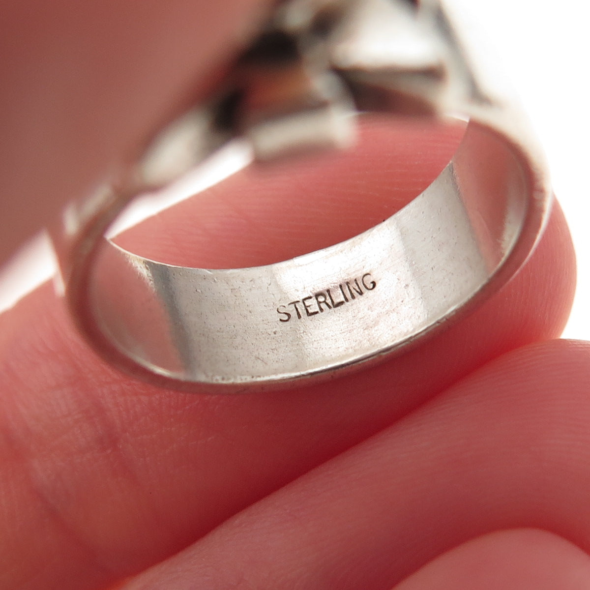 925 Sterling Silver Vintage Cross Oxidized Ring Size 5.75