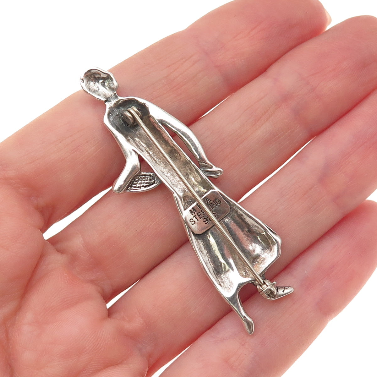 MFA Museum of Fine Arts 925 Sterling Silver Vintage Female Tennis Player Brooch