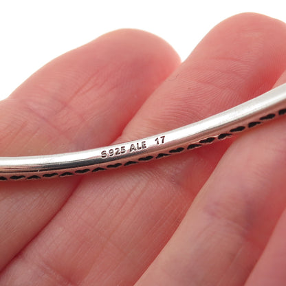 Pandora 925 Sterling Silver Round-Cut C Z Bangle Bracelet 6.5"