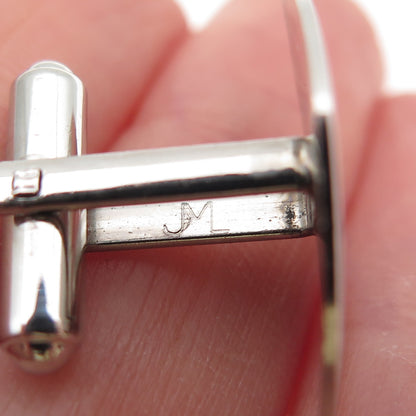 925 Sterling Silver Antique Art Deco JML Engraved Cufflinks