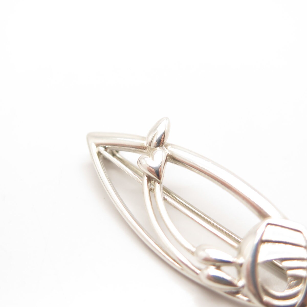 925 Sterling Silver Vintage Modernist Pin Brooch