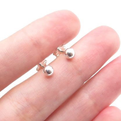 925 Sterling Silver Ball Bead Stud Earrings