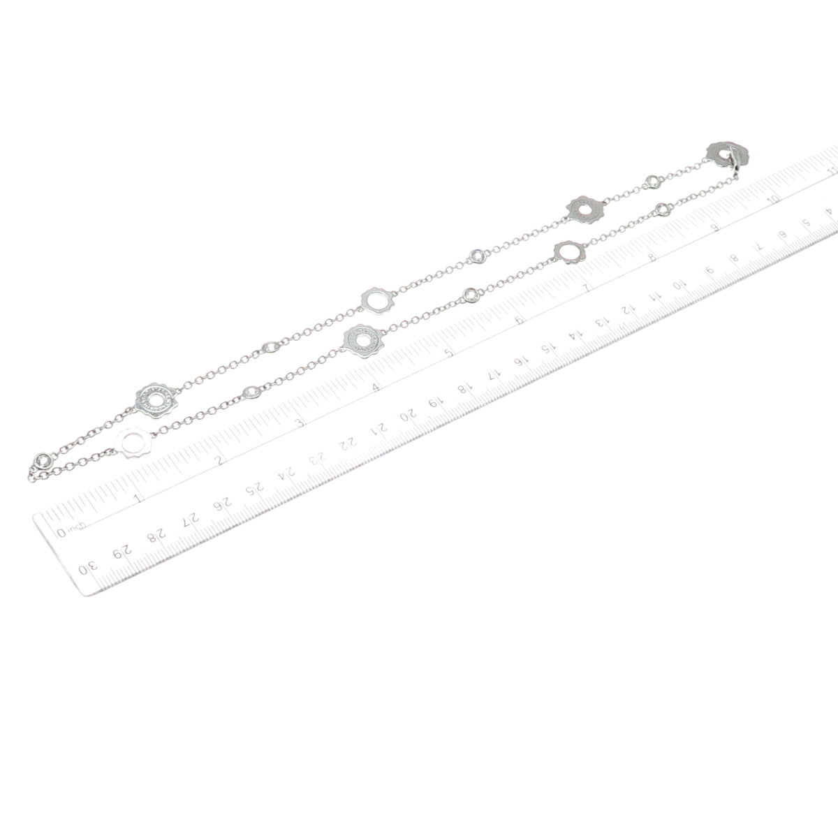 TACORI 925 Sterling Silver Round-Cut C Z By The Yard Station Chain Necklace 20"