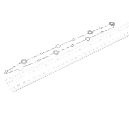 TACORI 925 Sterling Silver Round-Cut C Z By The Yard Station Chain Necklace 20"