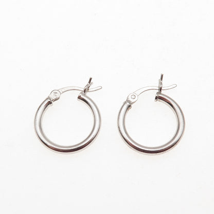 925 Sterling Silver Tube Hoop Earrings