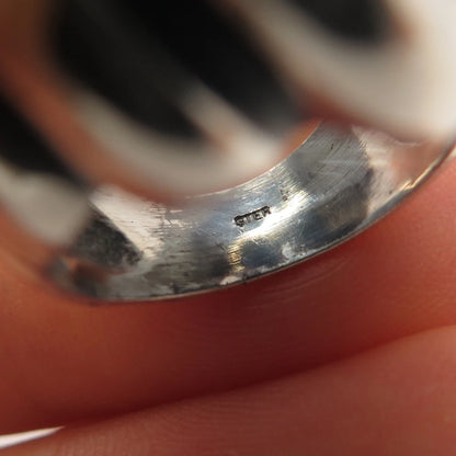925 Sterling Silver Vintage Ribbed Domed Ring Size 6.25