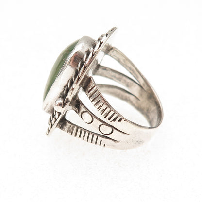 Old Pawn Sterling Silver Vintage Southwestern Royston Turquoise Ring Size 6.75