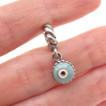 Pandora 925 Sterling Silver Enamel Evil Eye Dangle Charm