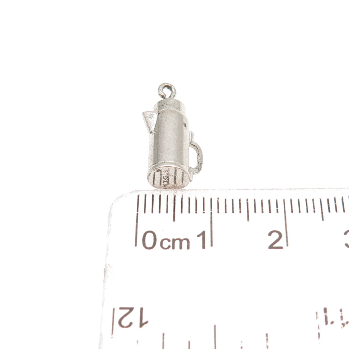 925 Sterling Silver Antique Art Deco Coffeepot 3D Mini Charm Pendant