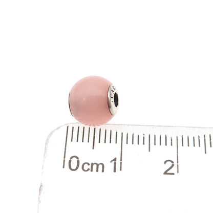 Pandora 925 Sterling Silver Real Rose Quartz Essence Caring Slide Bead Charm