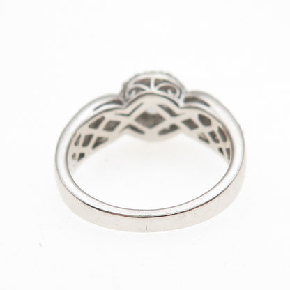 925 Sterling Silver Round-Cut C Z Engagement Ring Size 7