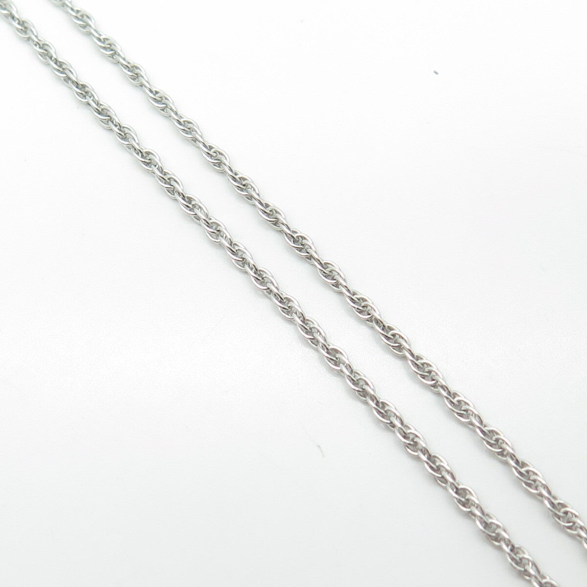 925 Sterling Silver Onyx & Rhinestone Filigree Double Cable Chain Necklace 18"