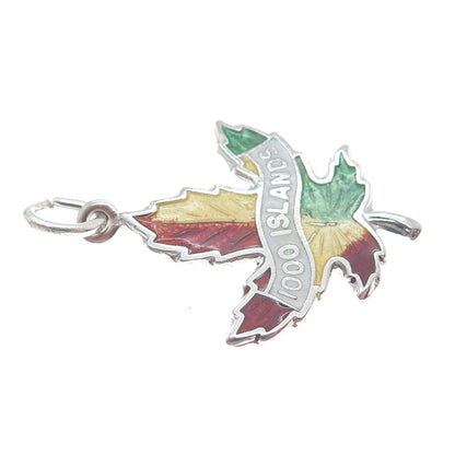 BREADNER CO. 925 Sterling Silver Vintage Enamel 1000 Islands Minimalist Pendant