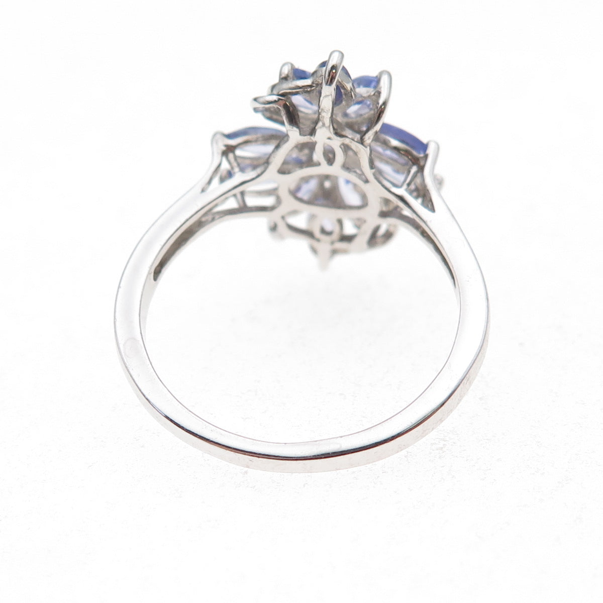 Chuck Clemency 925 Sterling Silver Real Tanzanite Floral Ring Size 8