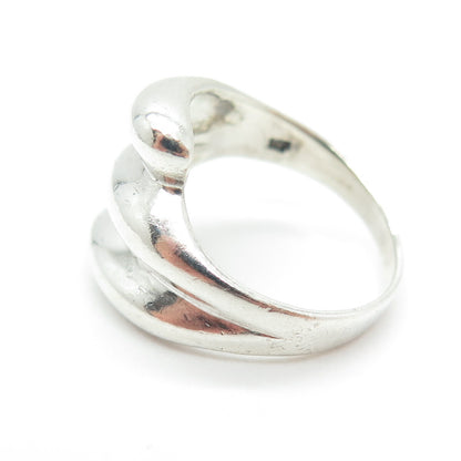 925 Sterling Silver Vintage Ribbed Ring Size 6.5