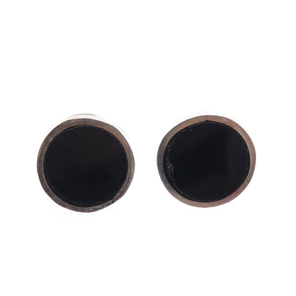 925 Sterling Silver Vintage Mexico Black Onyx Modernist Interchangeable Earrings