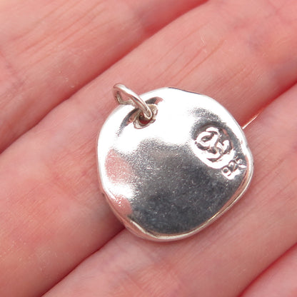 925 Sterling Silver Vintage Letter X Wax Seal Oxidized Charm Pendant