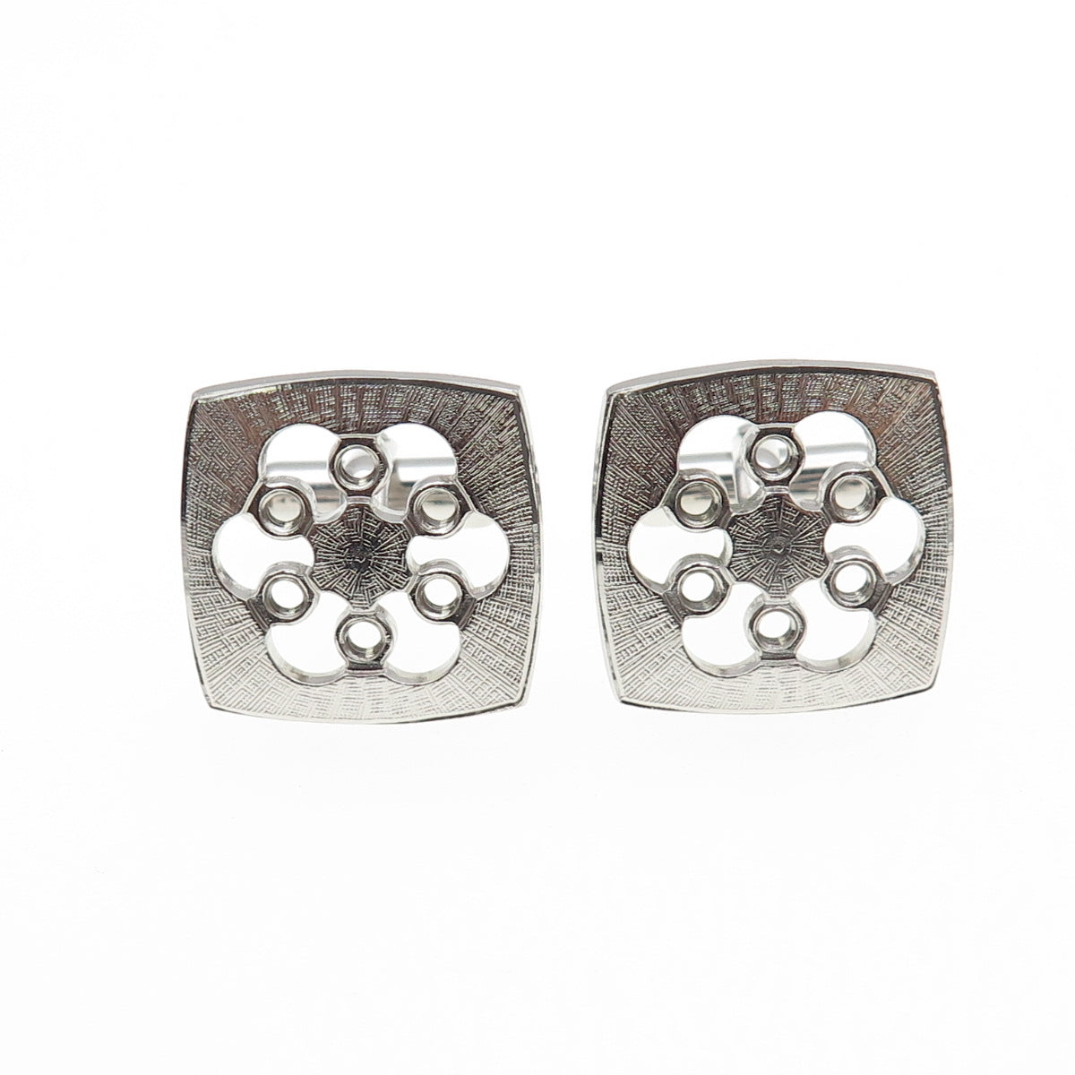 ANSON 925 Sterling Silver Vintage Flower Cufflinks