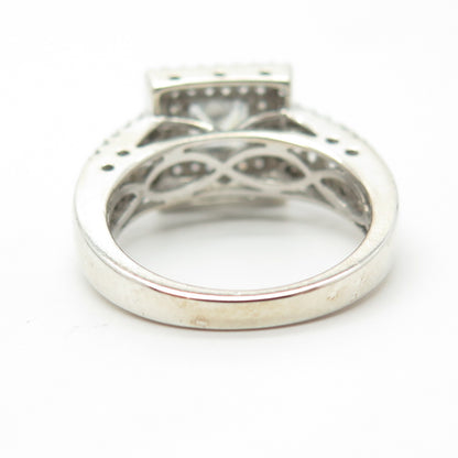 925 Sterling Silver Pave C Z Ring Size 6.75
