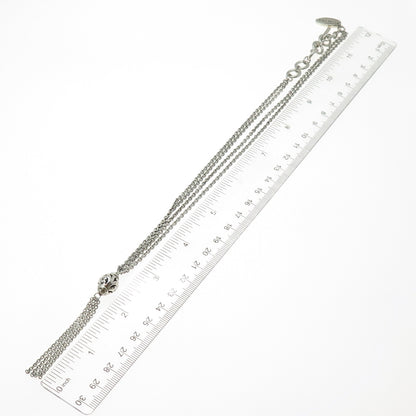 LOIS HILL 925 Sterling Silver Vintage Tassel Cable Chain Necklace 16-18"