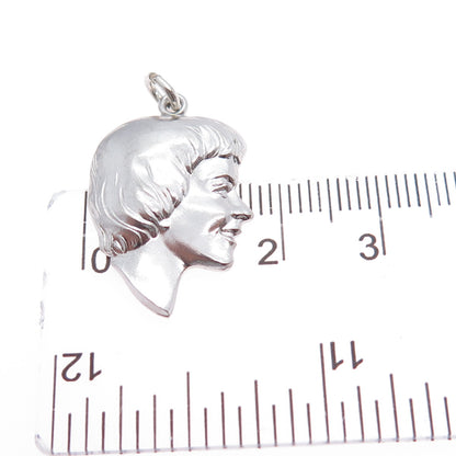 WELLS 925 Sterling Silver Vintage Boy Profile Charm Pendant