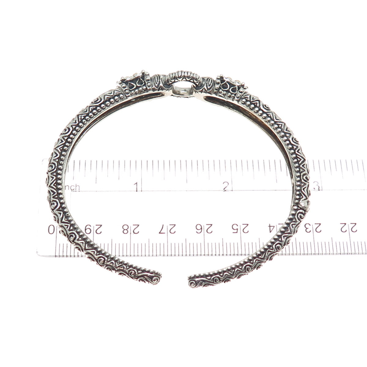 BARBARA BIXBY 925 Sterling Silver 18K Gold Flower Adjustable Cuff Bracelet 7.25"