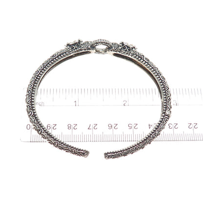 BARBARA BIXBY 925 Sterling Silver 18K Gold Flower Adjustable Cuff Bracelet 7.25"