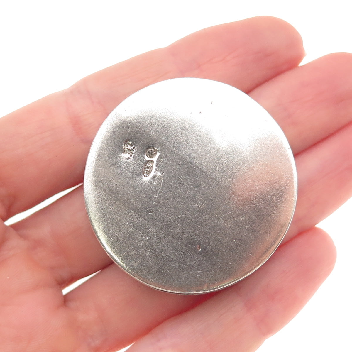 875 Silver Antique Art Deco Engraved Pill / Snuff Box