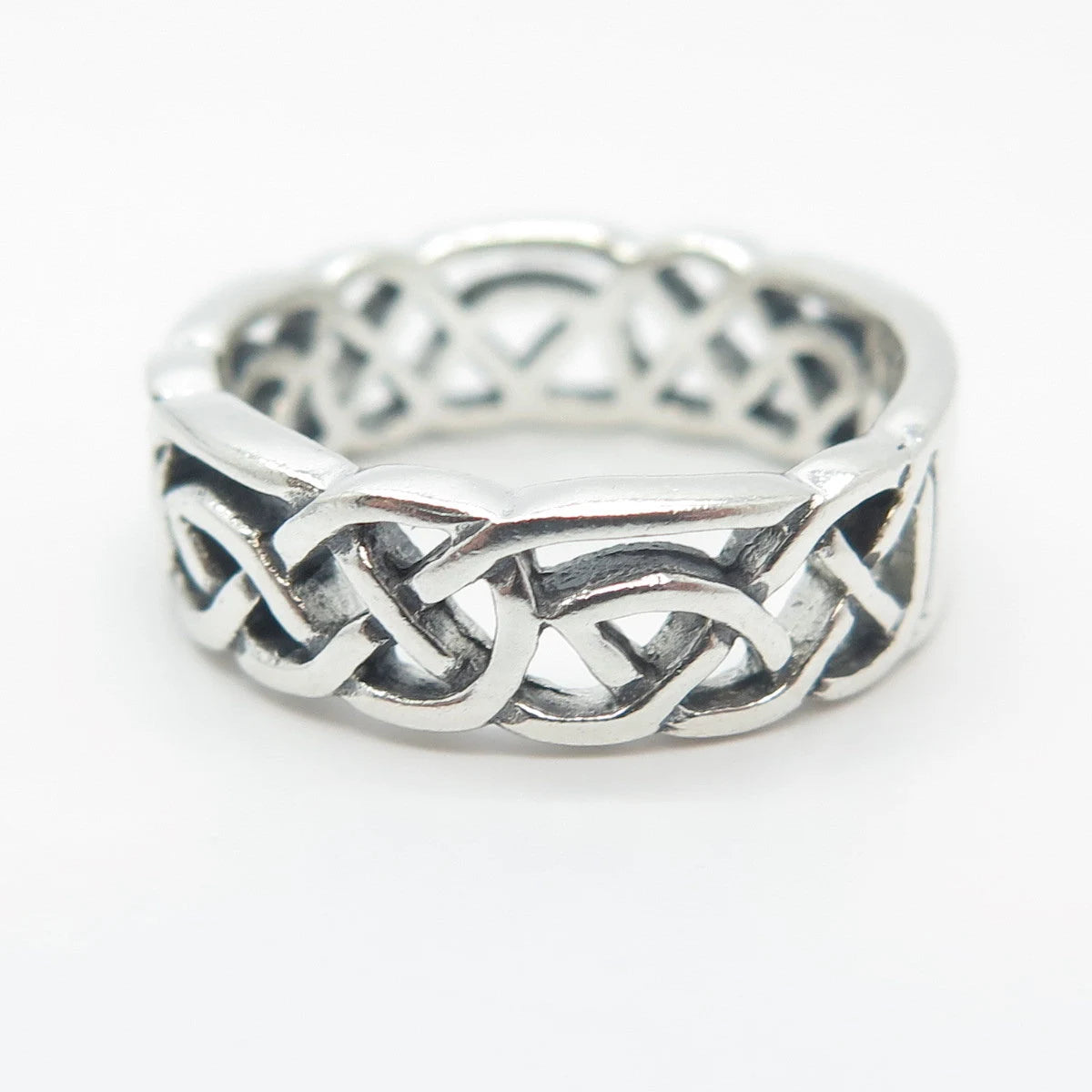 925 Sterling Silver Vintage Celtic Band Ring Size 6.75