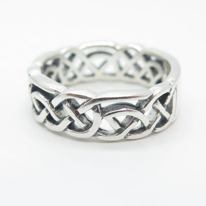 925 Sterling Silver Vintage Celtic Band Ring Size 6.75