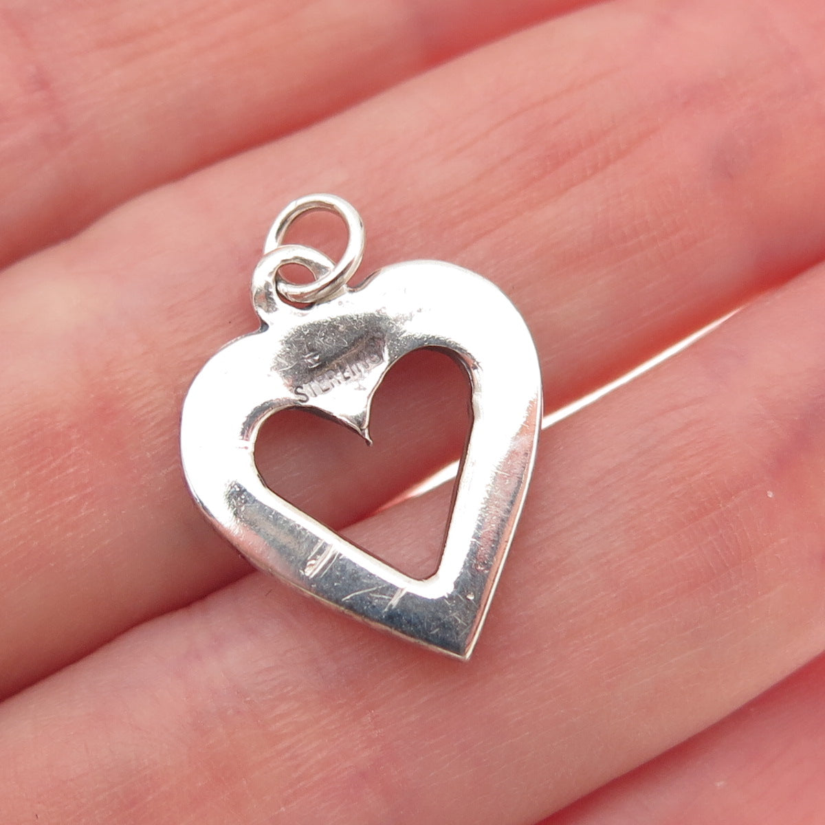 Tommy Long Old Pawn Sterling Silver Vintage Turquoise Inlay Heart Charm Pendant