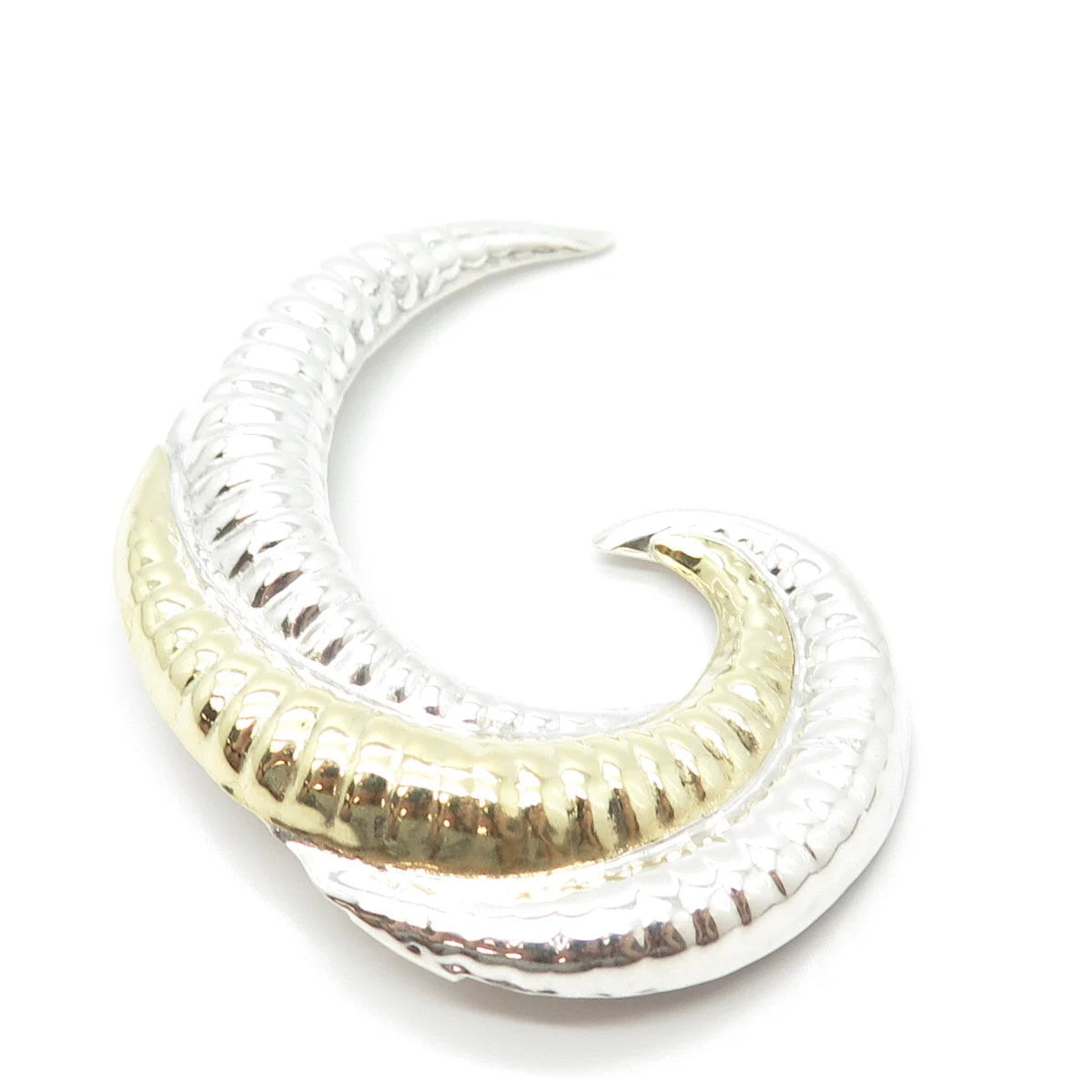 925 Sterling Silver 2-Tone Vintage Mexico Modernist Pin Brooch