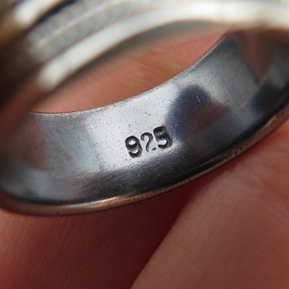 925 Sterling Silver Vintage Wheat Oxidized Band Ring Size 7.75