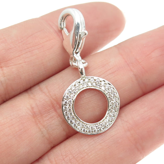 925 Sterling Silver Pave C Z Circles of Life Charm Pendant