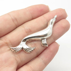 925 Sterling Silver Antique Art Deco Fur Seal Pin Brooch