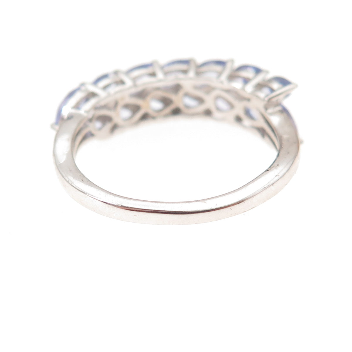 Chuck Clemency 925 Sterling Silver Real Marquise-Cut Tanzanite Ring Size 8